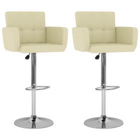 Taburetes de cocina 2 unidades cuero sintético color crema en Taburetes de cocina | Comprar online en Foru.es