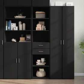Engineered wood black sideboard 45x42.5x185 cm by , Sideboards - Ref: Foro24-3281449, Price: 129,54 €, Discount: %