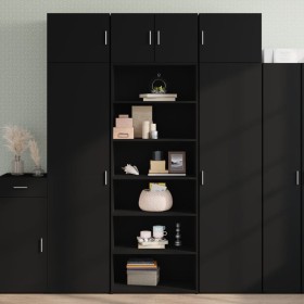 Aparador alto madera contrachapada negro 70x41x185 cm de , Aparadores - Ref: Foro24-3281688, Precio: 131,83 €, Descuento: %