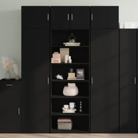 Hoher Schrank aus schwarzem Sperrholz 70x41x185 cm von , Sideboards - Ref: Foro24-3281688, Preis: 129,97 €, Rabatt: %