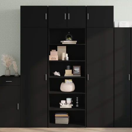 Hoher Schrank aus schwarzem Sperrholz 70x41x185 cm von , Sideboards - Ref: Foro24-3281688, Preis: 129,97 €, Rabatt: %