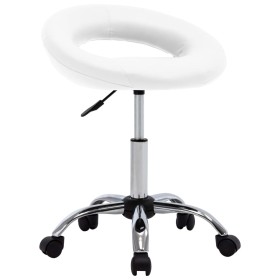 Silla de trabajo con ruedas cuero sintético blanco en Sillas de oficina | Comprar online en Foru.es