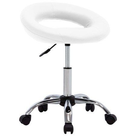 Silla de trabajo con ruedas cuero sintético blanco en Sillas de oficina | Comprar online en Foru.es