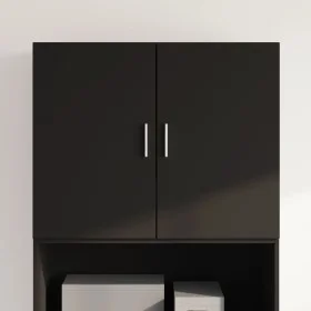 Armario de pared madera de ingeniería negro 80x42,5x64 cm de , Aparadores - Ref: Foro24-846132, Precio: 72,81 €, Descuento: %
