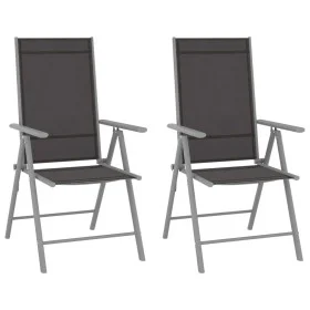 Sillas de jardín plegables 2 unidades textilene negro de vidaXL, Sillas de jardín - Ref: Foro24-312181, Precio: 108,25 €, Des...