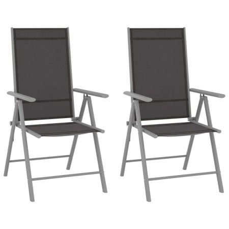 Sillas de jardín plegables 2 unidades textilene negro de vidaXL, Sillas de jardín - Ref: Foro24-312181, Precio: 112,00 €, Des...