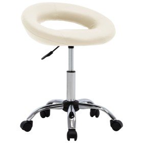Silla de trabajo con ruedas cuero sintético crema en Sillas de oficina | Comprar online en Foru.es