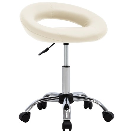 Silla de trabajo con ruedas cuero sintético crema en Sillas de oficina | Comprar online en Foru.es