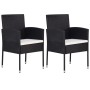 Sillas de jardín con cojines crema 2 uds ratán sintético negro de , Sillas de jardín - Ref: Foro24-318704, Precio: 84,16 €, D...