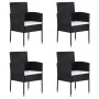 Sillas de jardín con cojines crema 4 uds ratán sintético negro de , Sillas de jardín - Ref: Foro24-318727, Precio: 183,75 €, ...