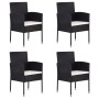 Sillas de jardín con cojines crema 4 uds ratán sintético negro de , Sillas de jardín - Ref: Foro24-318727, Precio: 148,68 €, ...
