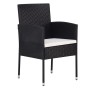 Sillas de jardín con cojines crema 4 uds ratán sintético negro de , Sillas de jardín - Ref: Foro24-318727, Precio: 148,68 €, ...