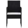 Sillas de jardín con cojines crema 4 uds ratán sintético negro de , Sillas de jardín - Ref: Foro24-318727, Precio: 183,75 €, ...