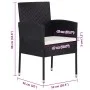 Sillas de jardín con cojines crema 4 uds ratán sintético negro de , Sillas de jardín - Ref: Foro24-318727, Precio: 183,75 €, ...