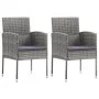 Sillas de jardín con cojines grises 2 uds ratán sintético gris de , Sillas de jardín - Ref: Foro24-318725, Precio: 103,41 €, ...