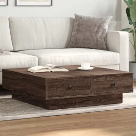 Brown oak 90x90x28 cm engineered wood coffee table by , Coffee table - Ref: Foro24-848093, Price: 123,41 €, Discount: %