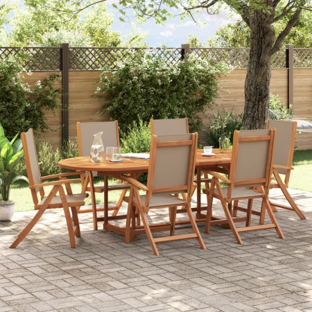 Juego comedor de jardín 7 pzas madera maciza acacia y textileno de , Conjuntos de jardín - Ref: Foro24-3279318, Precio: 843,7...