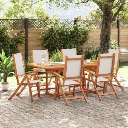 Juego comedor de jardín 7 pzas madera maciza acacia y textileno de , Conjuntos de jardín - Ref: Foro24-3279289, Precio: 798,9...