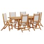 Juego comedor de jardín 7 pzas madera maciza acacia y textileno de , Conjuntos de jardín - Ref: Foro24-3279289, Precio: 798,9...
