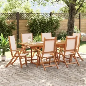 Juego comedor de jardín 7 pzas madera maciza acacia y textileno de , Conjuntos de jardín - Ref: Foro24-3279275, Precio: 743,0...