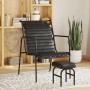 Silla de relax reposabrazos y reposapiés cuero auténtico negro en Sillones | Comprar online en Foru.es