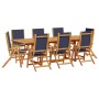 Juego comedor de jardín 9 pzas madera maciza acacia y textileno de , Conjuntos de jardín - Ref: Foro24-3279307, Precio: 942,5...