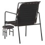 Silla de relax reposabrazos y reposapiés cuero auténtico negro en Sillones | Comprar online en Foru.es