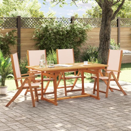 Juego comedor de jardín 5 pzas madera maciza acacia y textileno de , Conjuntos de jardín - Ref: Foro24-3279282, Precio: 508,6...