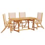 Juego comedor de jardín 5 pzas madera maciza acacia y textileno de , Conjuntos de jardín - Ref: Foro24-3279282, Precio: 508,6...