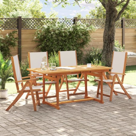 Juego comedor de jardín 5 pzas madera maciza acacia y textileno de , Conjuntos de jardín - Ref: Foro24-3279296, Precio: 507,7...