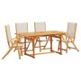 Juego comedor de jardín 5 pzas madera maciza acacia y textileno de , Conjuntos de jardín - Ref: Foro24-3279296, Precio: 507,7...