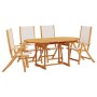 Juego comedor de jardín 5 pzas madera maciza acacia y textileno de , Conjuntos de jardín - Ref: Foro24-3279294, Precio: 545,0...