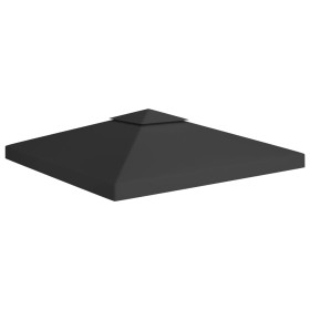 Cubierta superior de cenador 2 niveles negro 310 g/m² 3x3 m de vidaXL, Cubiertas para carpas y cenadores - Ref: Foro24-312072...