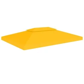 Gazebo canopy 2 levels 310 g/m² 4x3 m yellow by vidaXL, Covers for tents and gazebos - Ref: Foro24-312076, Price: 57,51 €, Di...