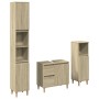 Set de muebles de baño 3 pzas madera contrachapada roble Sonoma de , Muebles de baño - Ref: Foro24-3307669, Precio: 175,70 €,...