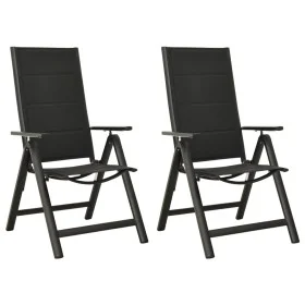 Sillas plegables de jardín 2 uds textileno aluminio negro de vidaXL, Sillas de jardín - Ref: Foro24-312189, Precio: 181,50 €,...