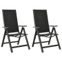 Sillas plegables de jardín 2 uds textileno aluminio negro de vidaXL, Sillas de jardín - Ref: Foro24-312189, Precio: 189,44 €,...