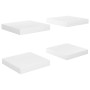 Estante flotante de pared 4 uds MDF blanco brillo 23x23,5x3,8cm en Estanterías | Comprar online en Foru.es