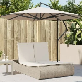 Tumbona doble con cojines ratán sintético beige de , Tumbonas - Ref: Foro24-368094, Precio: 314,03 €, Descuento: %
