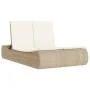 Double sun lounger with beige synthetic rattan cushions by , Loungers - Ref: Foro24-368094, Price: 314,03 €, Discount: %