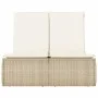 Double sun lounger with beige synthetic rattan cushions by , Loungers - Ref: Foro24-368094, Price: 314,03 €, Discount: %