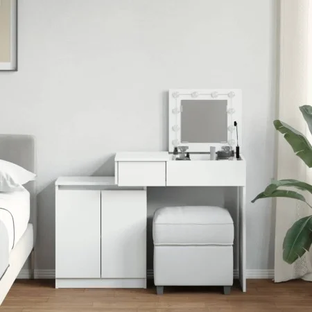 Tocador con luces LED blanco 115x37x110,5 cm de , Tocadores para dormitorios - Ref: Foro24-848227, Precio: 169,90 €, Descuent...
