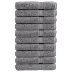 Toallas de sauna 10 uds 100% algodón gris 80x200 cm 600 gsm de , Toallas - Ref: Foro24-137316, Precio: 201,14 €, Descuento: %
