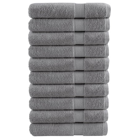 Toallas de sauna 10 uds 100% algodón gris 80x200 cm 600 gsm de , Toallas - Ref: Foro24-137316, Precio: 201,14 €, Descuento: %