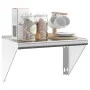Estante de pared de acero inoxidable plateado 50x30x31 cm de , Estantes y estanterías - Ref: Foro24-30277, Precio: 61,15 €, D...