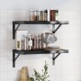 Estantes de pared 2 uds acero inoxidable negro 50x30x3 cm de , Estantes y estanterías - Ref: Foro24-30294, Precio: 42,50 €, D...