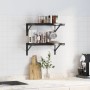 Estantes de pared 2 uds acero inoxidable negro 50x30x3 cm de , Estantes y estanterías - Ref: Foro24-30294, Precio: 42,50 €, D...