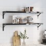 Estantes de pared 2 uds acero inoxidable negro 100x23,5x3 cm de , Estantes y estanterías - Ref: Foro24-30289, Precio: 46,86 €...