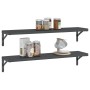 Estantes de pared 2 uds acero inoxidable negro 100x23,5x3 cm de , Estantes y estanterías - Ref: Foro24-30289, Precio: 46,86 €...