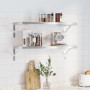 Estantes de pared 2 uds acero inoxidable plateado 75x30x3 cm de , Estantes y estanterías - Ref: Foro24-30282, Precio: 61,53 €...
